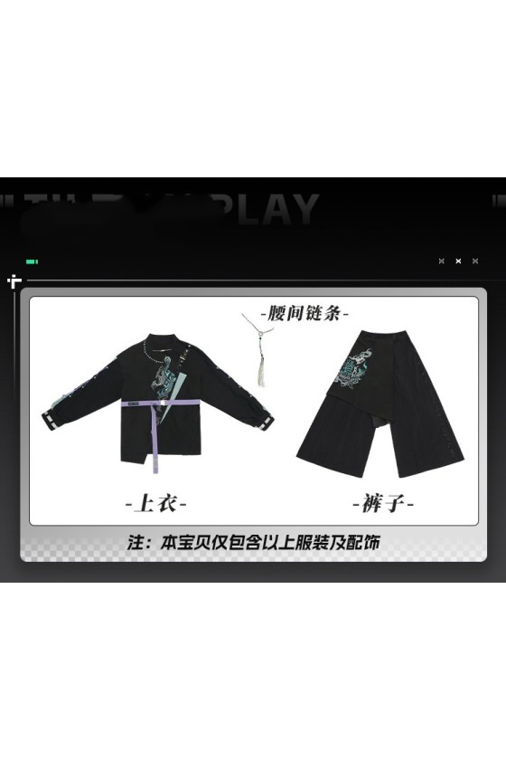 1/3 Delusion Genshin Impact Xiao Neo Chinese Workwear Black Outfit Cosplay Costume